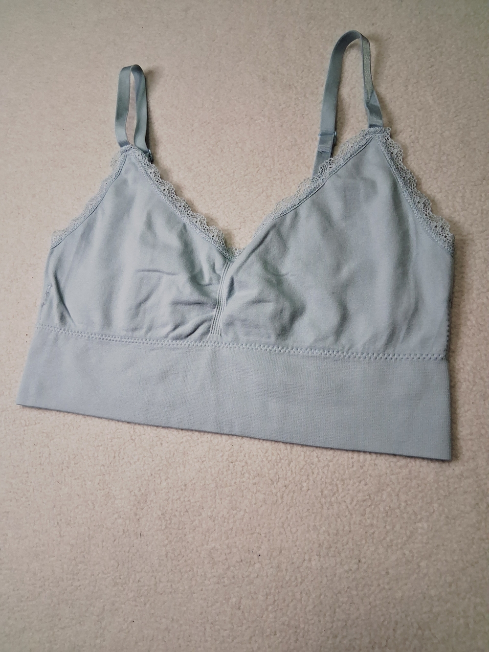 Light Blue Lace-Trim Bralette - Women Intimates - Picture 2 of 6
